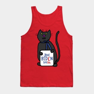 Cute Cat with Joe Biden 2024 Sign Tank Top